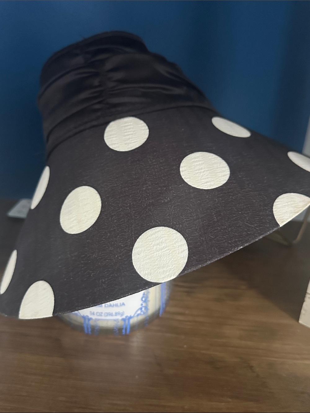 Rachel Zoe Black Hat with White Polka Dots